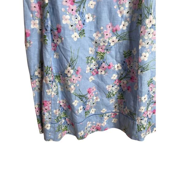 J. Jill Love Linen Floral Shift Dress Blue Pink White Flowers Womans Small - Picture 7 of 11